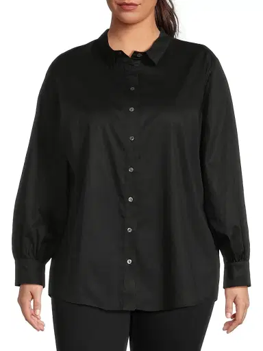 Harshman Women's Plus Franklin Shirt - Black | Thumbnail 3 Harshman Women's Plus Franklin Shirt - Black | Thumbnail 3