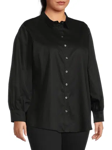 Harshman Women's Plus Franklin Shirt - Black | Thumbnail 4 Harshman Women's Plus Franklin Shirt - Black | Thumbnail 4