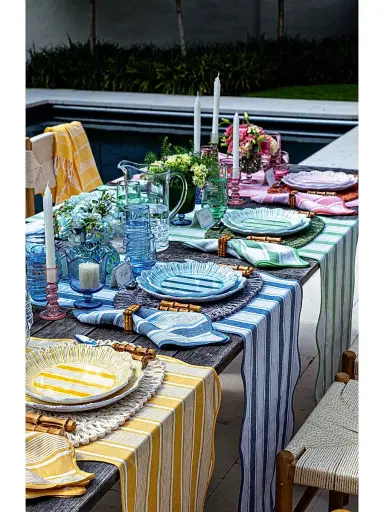 Juliska Cabana Stripe Table Runner - Pink | Thumbnail 4 Juliska Cabana Stripe Table Runner - Pink | Thumbnail 4