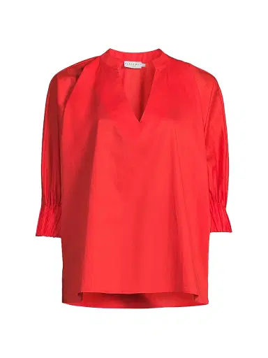Harshman Women's Medina Cotton Blouse - Poppy Red | Thumbnail 1 Harshman Women's Medina Cotton Blouse - Poppy Red | Thumbnail 1