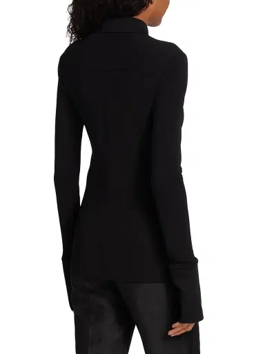 Helmut Lang Women's Fitted Button-Front Shirt - Black | Thumbnail 5 Helmut Lang Women's Fitted Button-Front Shirt - Black | Thumbnail 5