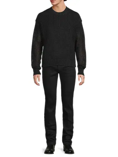 Represent Men's Open Gauge Knit Sweater - Jet Black | Thumbnail 2 Represent Men's Open Gauge Knit Sweater - Jet Black | Thumbnail 2