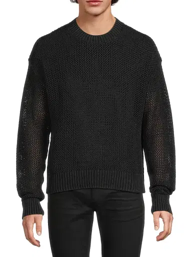 Represent Men's Open Gauge Knit Sweater - Jet Black | Thumbnail 3 Represent Men's Open Gauge Knit Sweater - Jet Black | Thumbnail 3