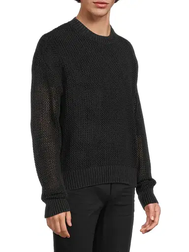 Represent Men's Open Gauge Knit Sweater - Jet Black | Thumbnail 4 Represent Men's Open Gauge Knit Sweater - Jet Black | Thumbnail 4