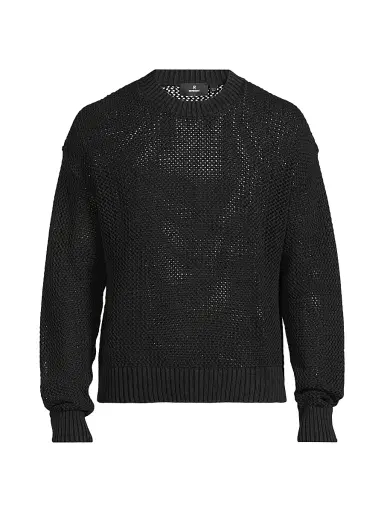 Represent Men's Open Gauge Knit Sweater - Jet Black | Thumbnail 1 Represent Men's Open Gauge Knit Sweater - Jet Black | Thumbnail 1