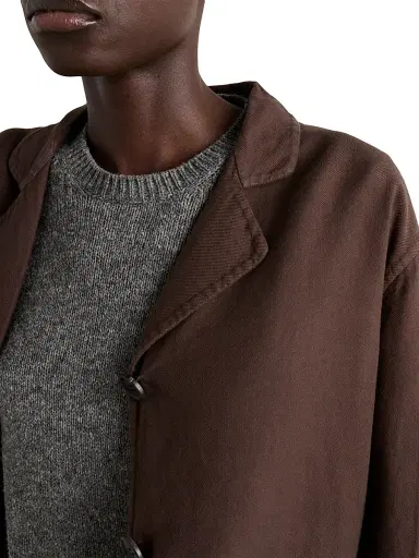 Prada Women's Single-Breasted Old Double Cotton Jacket - Brown | Thumbnail 4 Prada Women's Single-Breasted Old Double Cotton Jacket - Brown | Thumbnail 4