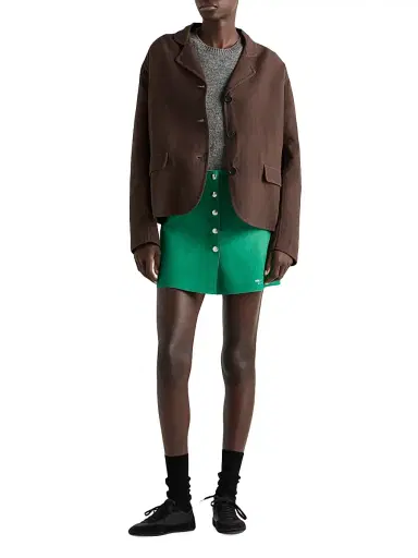 Prada Women's Single-Breasted Old Double Cotton Jacket - Brown | Thumbnail 6 Prada Women's Single-Breasted Old Double Cotton Jacket - Brown | Thumbnail 6