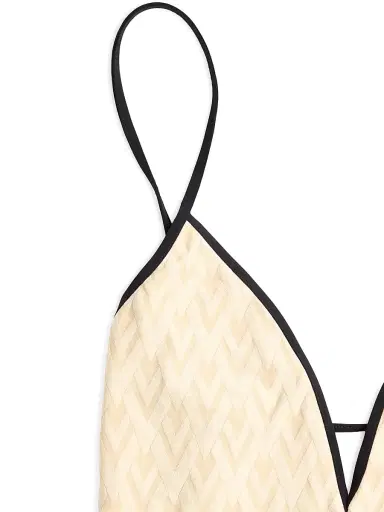 Valentino Garavani Women's Toute La V Jacquard Swimsuit - Birch | Thumbnail 3 Valentino Garavani Women's Toute La V Jacquard Swimsuit - Birch | Thumbnail 3