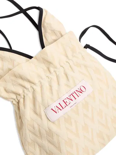 Valentino Garavani Women's Toute La V Jacquard Swimsuit - Birch | Thumbnail 4 Valentino Garavani Women's Toute La V Jacquard Swimsuit - Birch | Thumbnail 4