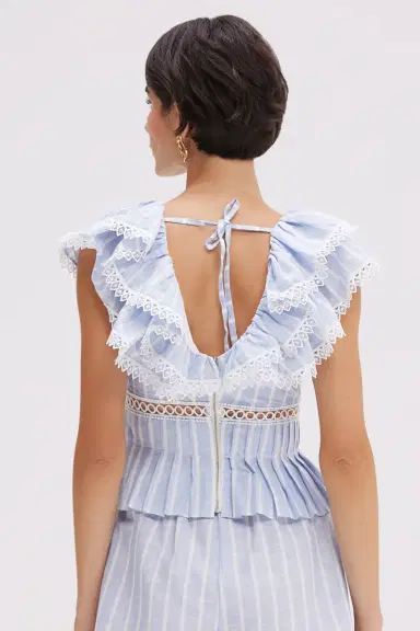 PatBo MARINE LINEN PEPLUM TOP | Thumbnail 3 PatBo MARINE LINEN PEPLUM TOP | Thumbnail 3
