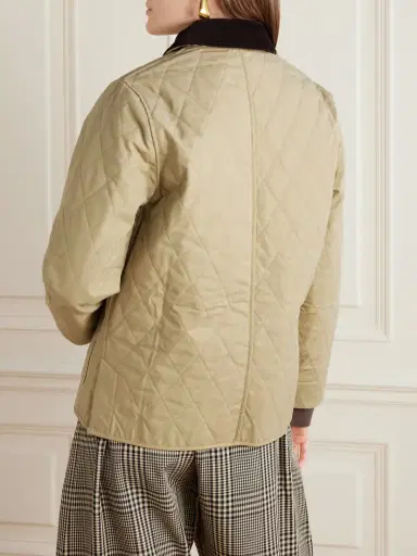 Sporty & Rich + Le Bristol Paris Crest Seal Corduroy-trimmed Embroidered Quilted Cotton-canvas Jacket | Thumbnail 4 Sporty & Rich + Le Bristol Paris Crest Seal Corduroy-trimmed Embroidered Quilted Cotton-canvas Jacket | Thumbnail 4
