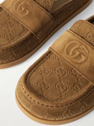 Gucci Celia Debossed Suede Mules | Thumbnail 4 Gucci Celia Debossed Suede Mules | Thumbnail 4