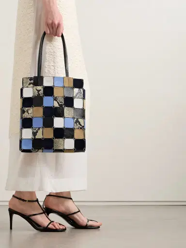 Khaite Emma Embellished Paneled Leather And Suede Shoulder Bag | Thumbnail 2 Khaite Emma Embellished Paneled Leather And Suede Shoulder Bag | Thumbnail 2