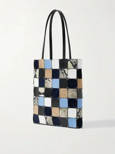 Khaite Emma Embellished Paneled Leather And Suede Shoulder Bag | Thumbnail 3 Khaite Emma Embellished Paneled Leather And Suede Shoulder Bag | Thumbnail 3