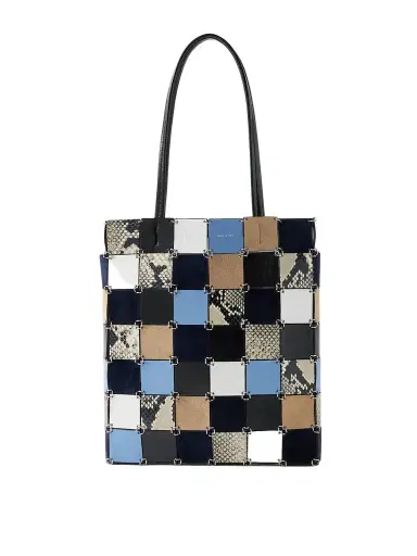 Khaite Emma Embellished Paneled Leather And Suede Shoulder Bag | Thumbnail 1 Khaite Emma Embellished Paneled Leather And Suede Shoulder Bag | Thumbnail 1