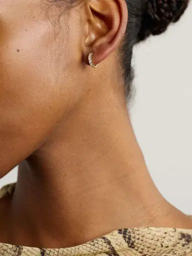 STONE AND STRAND 14-karat Gold Laboratory-grown Diamond Hoop Earrings | Thumbnail 2 STONE AND STRAND 14-karat Gold Laboratory-grown Diamond Hoop Earrings | Thumbnail 2