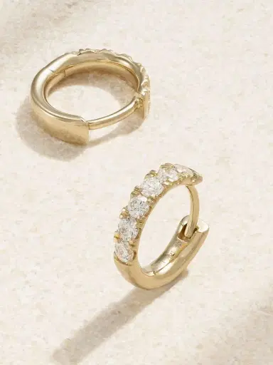 STONE AND STRAND 14-karat Gold Laboratory-grown Diamond Hoop Earrings | Thumbnail 3 STONE AND STRAND 14-karat Gold Laboratory-grown Diamond Hoop Earrings | Thumbnail 3