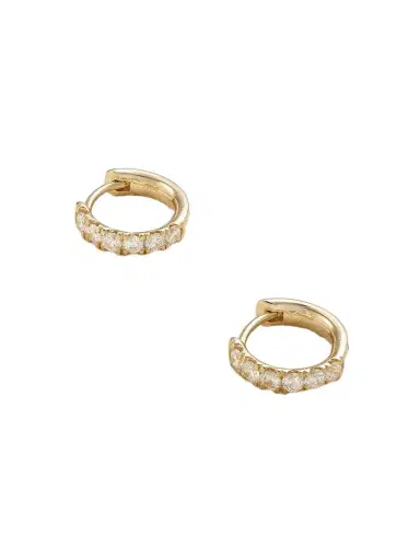 STONE AND STRAND 14-karat Gold Laboratory-grown Diamond Hoop Earrings | Thumbnail 1 STONE AND STRAND 14-karat Gold Laboratory-grown Diamond Hoop Earrings | Thumbnail 1