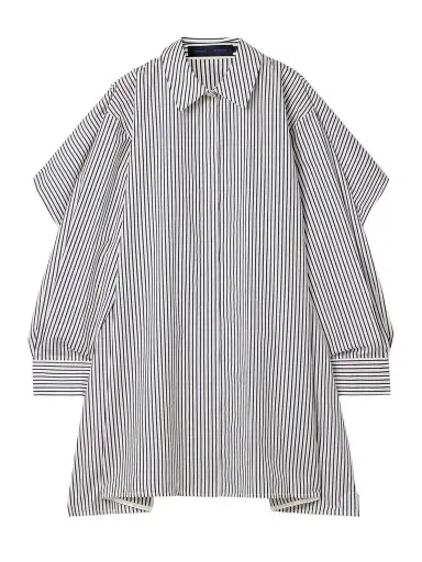 Proenza Schouler Isla Cape-effect Striped Cotton And Silk-blend Poplin Mini Shirt Dress | Thumbnail 1 Proenza Schouler Isla Cape-effect Striped Cotton And Silk-blend Poplin Mini Shirt Dress | Thumbnail 1