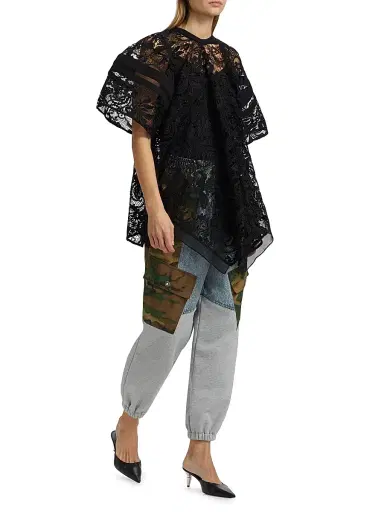 3.1 Phillip Lim Women's Embroidered Lace Blouson Top - Black Multi | Thumbnail 2 3.1 Phillip Lim Women's Embroidered Lace Blouson Top - Black Multi | Thumbnail 2