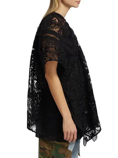 3.1 Phillip Lim Women's Embroidered Lace Blouson Top - Black Multi | Thumbnail 4 3.1 Phillip Lim Women's Embroidered Lace Blouson Top - Black Multi | Thumbnail 4