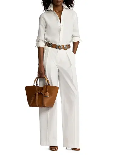 Ralph Lauren Collection Women's Linen Button-Up Shirt - Cream | Thumbnail 2 Ralph Lauren Collection Women's Linen Button-Up Shirt - Cream | Thumbnail 2