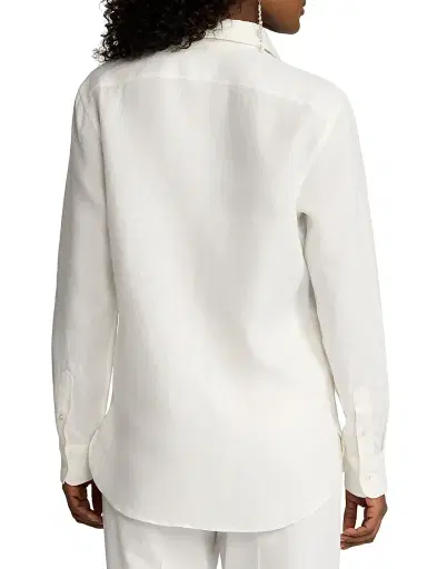 Ralph Lauren Collection Women's Linen Button-Up Shirt - Cream | Thumbnail 5 Ralph Lauren Collection Women's Linen Button-Up Shirt - Cream | Thumbnail 5