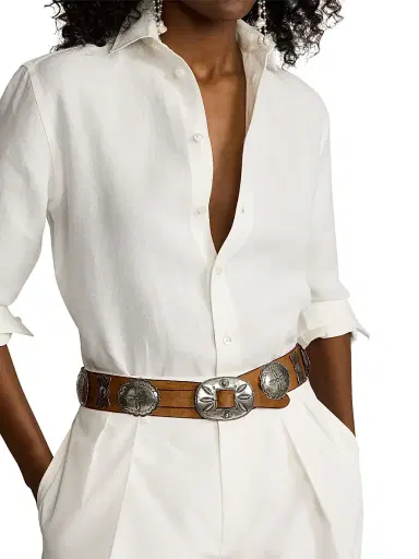 Ralph Lauren Collection Women's Linen Button-Up Shirt - Cream | Thumbnail 6 Ralph Lauren Collection Women's Linen Button-Up Shirt - Cream | Thumbnail 6