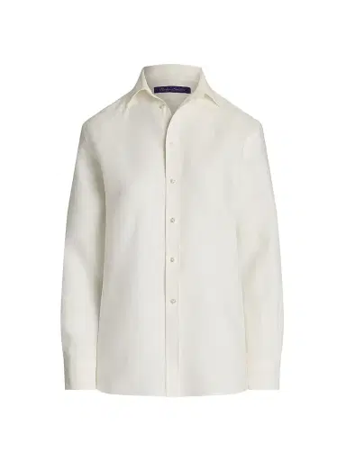 Ralph Lauren Collection Women's Linen Button-Up Shirt - Cream | Thumbnail 1 Ralph Lauren Collection Women's Linen Button-Up Shirt - Cream | Thumbnail 1