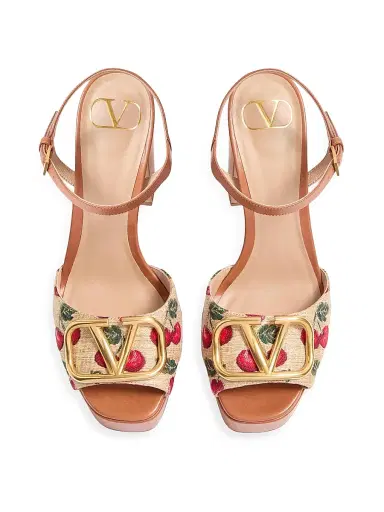 Valentino Garavani Women's VLogo Signature Cherryfic Platform Sandals 115MM | Thumbnail 4 Valentino Garavani Women's VLogo Signature Cherryfic Platform Sandals 115MM | Thumbnail 4