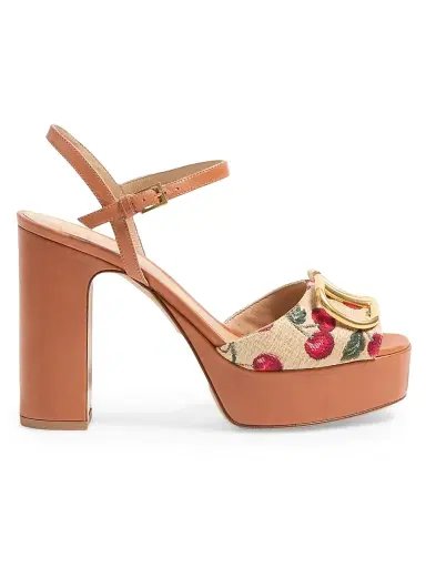 Valentino Garavani Women's VLogo Signature Cherryfic Platform Sandals 115MM | Thumbnail 1 Valentino Garavani Women's VLogo Signature Cherryfic Platform Sandals 115MM | Thumbnail 1