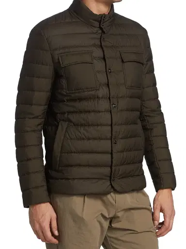 Herno Men's Quilted Patch Pocket Jacket - Military | Thumbnail 4 Herno Men's Quilted Patch Pocket Jacket - Military | Thumbnail 4