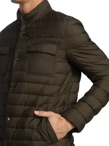 Herno Men's Quilted Patch Pocket Jacket - Military | Thumbnail 6 Herno Men's Quilted Patch Pocket Jacket - Military | Thumbnail 6