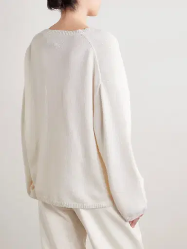 Allude Oversized Cotton And Cashmere-blend Sweater | Thumbnail 3 Allude Oversized Cotton And Cashmere-blend Sweater | Thumbnail 3
