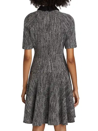Teri Jon by Rickie Freeman Women's Metallic Tweed Short-Sleeve Dress - Black Silver | Thumbnail 5 Teri Jon by Rickie Freeman Women's Metallic Tweed Short-Sleeve Dress - Black Silver | Thumbnail 5