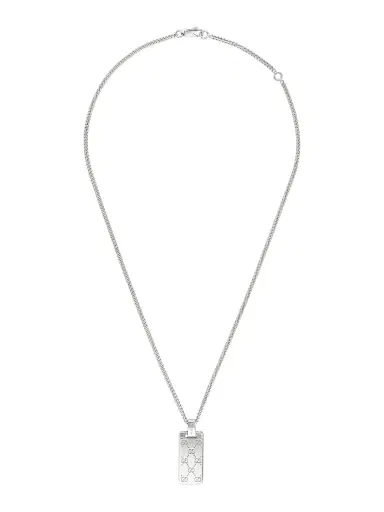 Gucci Men's Signature Sterling Silver Pendant Necklace - Silver | Thumbnail 1 Gucci Men's Signature Sterling Silver Pendant Necklace - Silver | Thumbnail 1