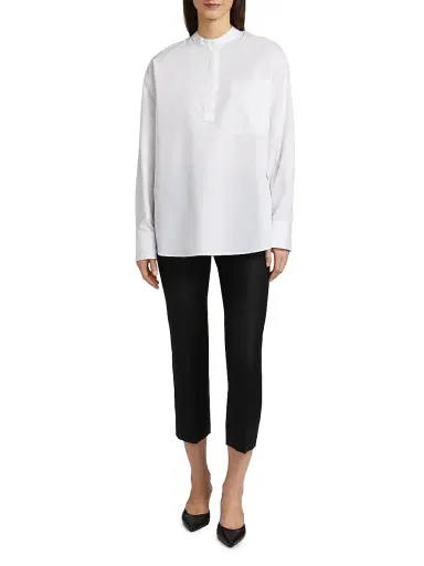 Loulou de Saison Women's Pavi Cotton Shirt - White | Thumbnail 2 Loulou de Saison Women's Pavi Cotton Shirt - White | Thumbnail 2