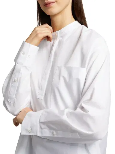 Loulou de Saison Women's Pavi Cotton Shirt - White | Thumbnail 6 Loulou de Saison Women's Pavi Cotton Shirt - White | Thumbnail 6