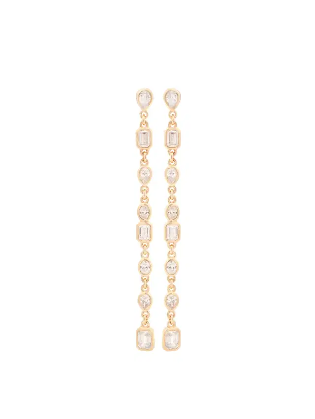 1.76ct Diamond 14K Gold Multi Shaped Drop Earrings 1.76ct Diamond 14K Gold Multi Shaped Drop Earrings