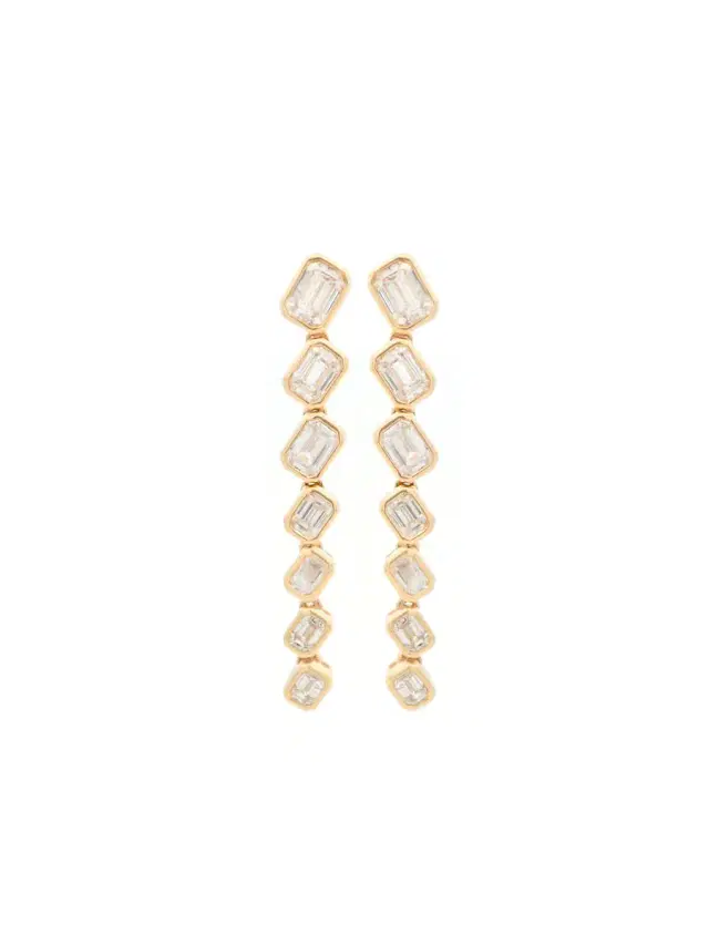 2.31ct Diamond 14K Gold Bezel Dangle Drop Earrings 2.31ct Diamond 14K Gold Bezel Dangle Drop Earrings