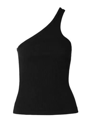 AGOLDE Verica One-shoulder Ribbed-knit Tank | Thumbnail 1 AGOLDE Verica One-shoulder Ribbed-knit Tank | Thumbnail 1