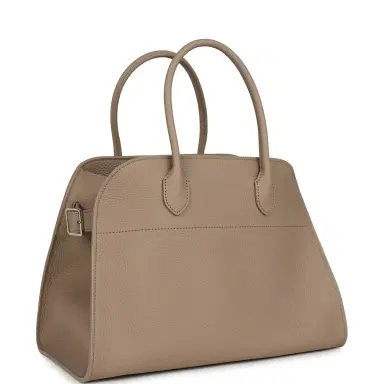 The Row The Row Soft Margaux 12 Bag Dark Taupe Calfskin Silver Hardware | Thumbnail 2 The Row The Row Soft Margaux 12 Bag Dark Taupe Calfskin Silver Hardware | Thumbnail 2