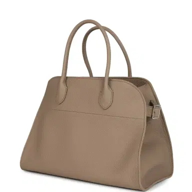 The Row The Row Soft Margaux 12 Bag Dark Taupe Calfskin Silver Hardware | Thumbnail 5 The Row The Row Soft Margaux 12 Bag Dark Taupe Calfskin Silver Hardware | Thumbnail 5