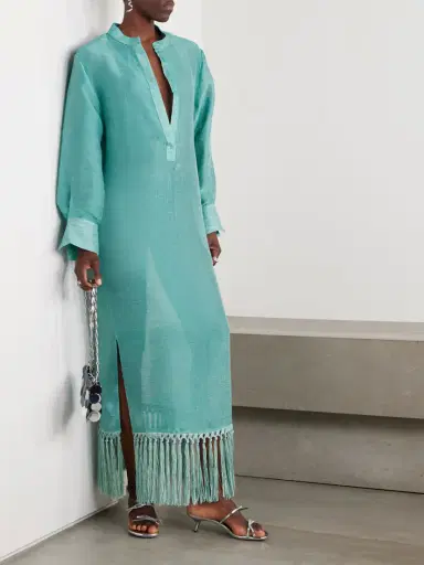 Taller Marmo Bahamas Fringed Linen-blend Maxi Dress | Thumbnail 2 Taller Marmo Bahamas Fringed Linen-blend Maxi Dress | Thumbnail 2