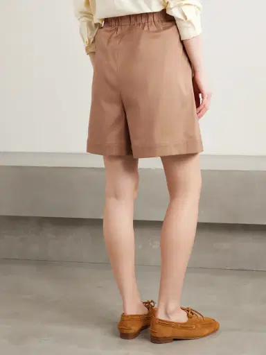 Max Mara Sultano Pleated Cotton-blend Poplin Shorts | Thumbnail 3 Max Mara Sultano Pleated Cotton-blend Poplin Shorts | Thumbnail 3