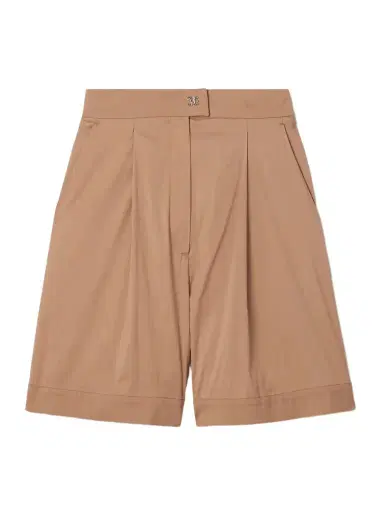 Max Mara Sultano Pleated Cotton-blend Poplin Shorts | Thumbnail 1 Max Mara Sultano Pleated Cotton-blend Poplin Shorts | Thumbnail 1