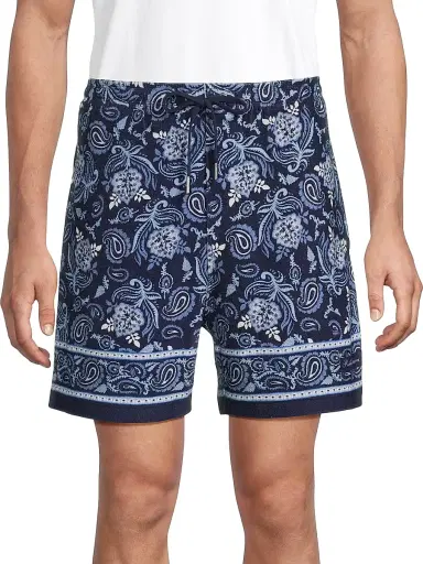 Ralph Lauren Purple Label Men's 5.5''Paisley-Print Terry Shorts - Maiori Choppa Border Print | Thumbnail 3 Ralph Lauren Purple Label Men's 5.5''Paisley-Print Terry Shorts - Maiori Choppa Border Print | Thumbnail 3