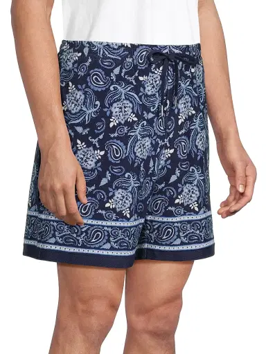 Ralph Lauren Purple Label Men's 5.5''Paisley-Print Terry Shorts - Maiori Choppa Border Print | Thumbnail 4 Ralph Lauren Purple Label Men's 5.5''Paisley-Print Terry Shorts - Maiori Choppa Border Print | Thumbnail 4