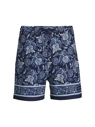 Ralph Lauren Purple Label Men's 5.5''Paisley-Print Terry Shorts - Maiori Choppa Border Print | Thumbnail 1 Ralph Lauren Purple Label Men's 5.5''Paisley-Print Terry Shorts - Maiori Choppa Border Print | Thumbnail 1