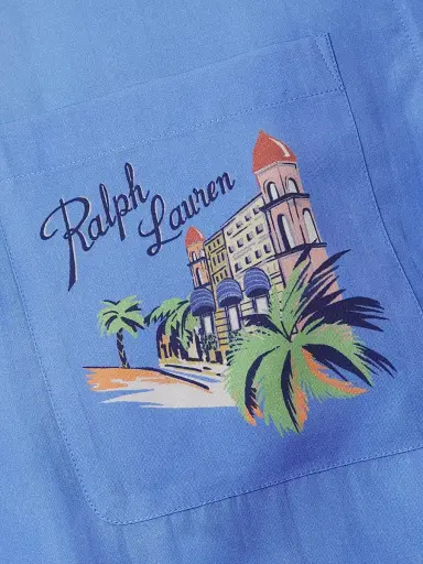 Ralph Lauren Purple Label Men's Capri Print Camp Collar Short-Sleeve Shirt | Thumbnail 6 Ralph Lauren Purple Label Men's Capri Print Camp Collar Short-Sleeve Shirt | Thumbnail 6